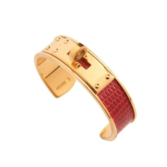 Authentic Hermès Vintage Kelly Lizard Cuff - Picture 1 of 10